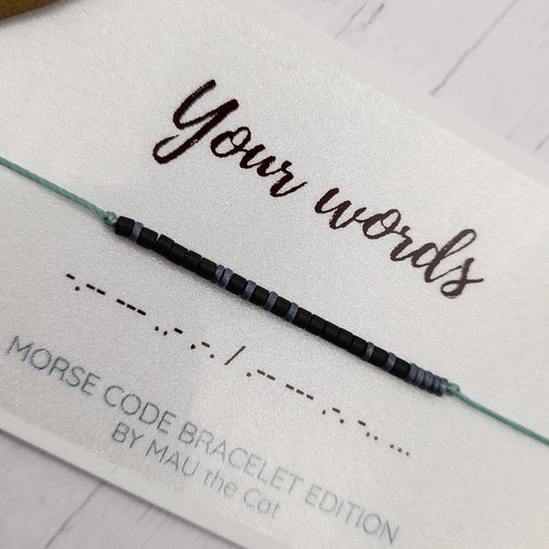Your words Morse Code Bracelet, Personalized Morse Code Bracelet, Gift for Boyfriend, Gift for Girlfriend, Anniversary gift idea