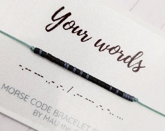 Benutzerdefinierte Morse Code Armband für Männer personalisierte Geschenk für Paar Jahrestag Geschenk für bff Langstrecken Geschenk angepasst Text Geschenk Hochzeit