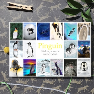 Autocollants de style timbre PINGOUIN pour la journalisation, le scrapbooking, les lettres ou les cartes postales