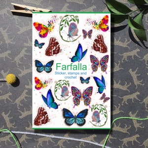Hoja de pegatinas FARFALLA para journaling, scrapbooking, cartas o postales