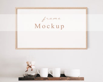 Horizontal Mockup Frame, Frame TV Mockup Frame, Digital Art Mockup Frame, Frame TV Art Frame Mockup 16x9, Black Frame Mockup, Art TV Frame