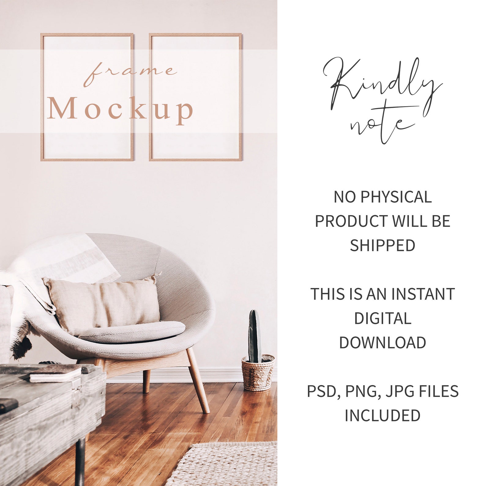 Download Frame Mockup Bundle Boho Modern 2 Frames Minimalist Mockup | Etsy