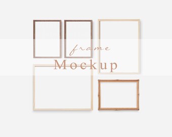 Frame Mockup Bundle, Digital Frame Set of 5 Frames, Boho Frame, Empty Minimalist Mockup Frame, Interior Mockup, Living Room Poster Mockup