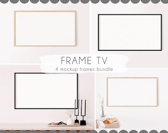 Frame Mockup Bundle, Frame TV Mockup Frame, Digital Art Mockup Frame, Frame TV Art Frame Mockup 16x9, Black Frame Mockup, Art TV Frame