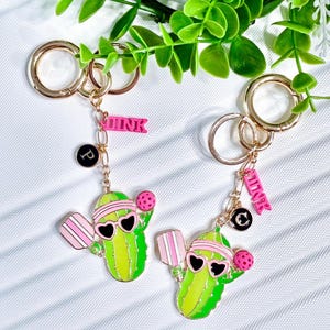 PERSONALIZED Enamel Pickleball Dink Keychain | Pickleball Bag Tag | Pickleball Paddle Keychain Gift for Mom Girlfriend Sports Gift For Her
