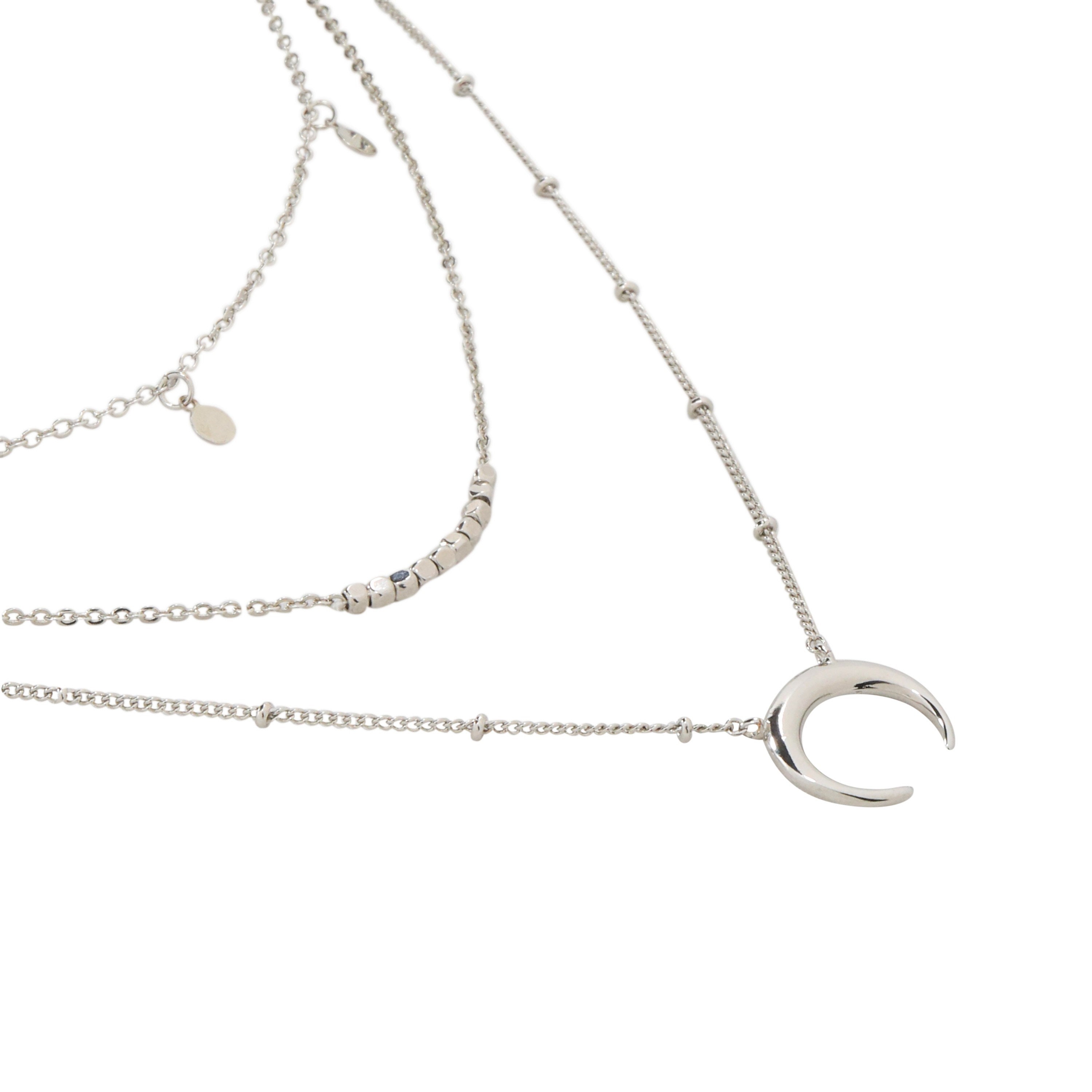 Multilayer Moon Choker Necklace Multi Strand Layered Dainty Etsy