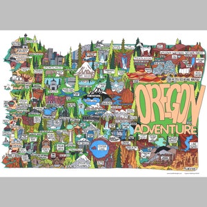Oregon Adventure Poster - 18" x 24" - Large