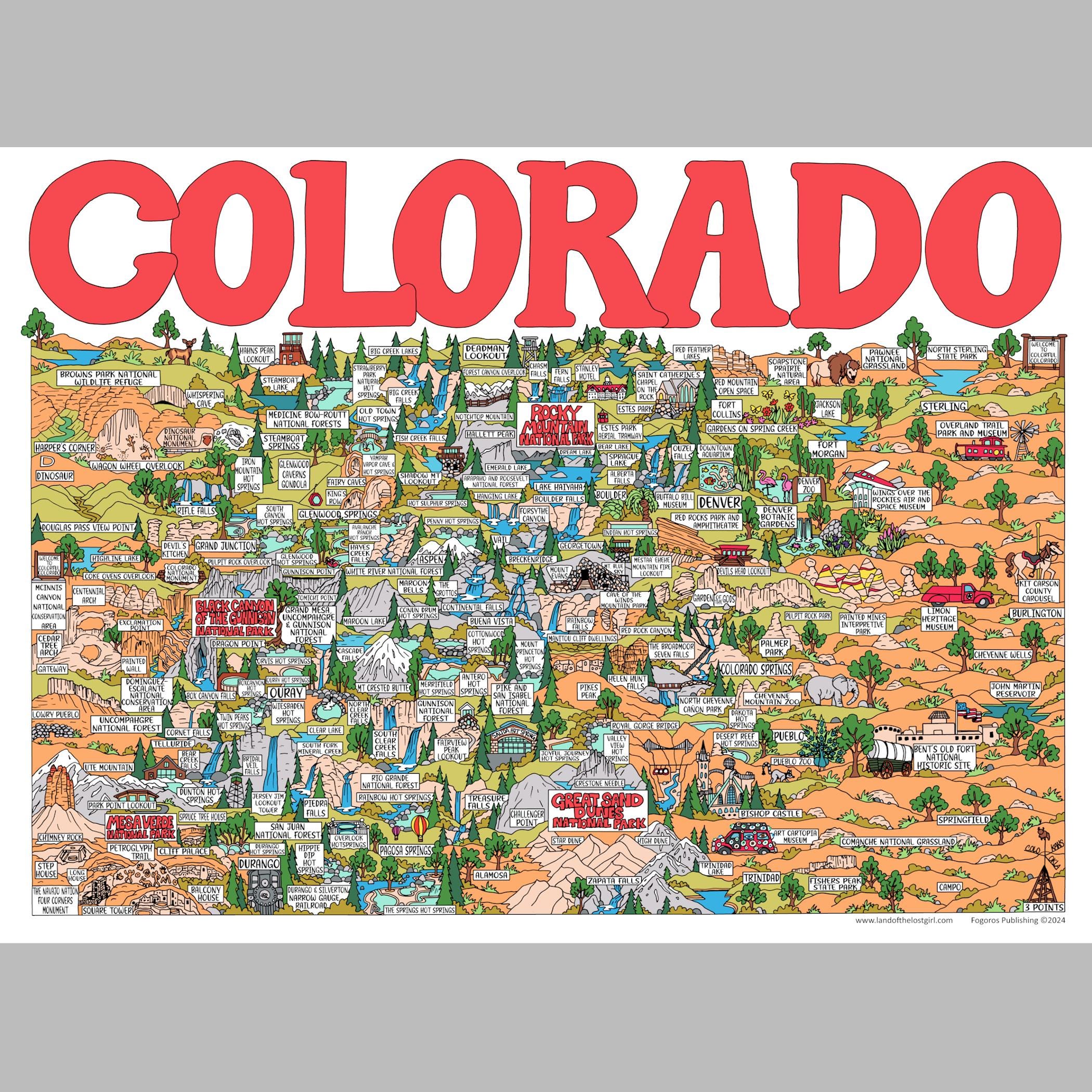 Colorado Adventure Poster - 13" x 19" - Medium