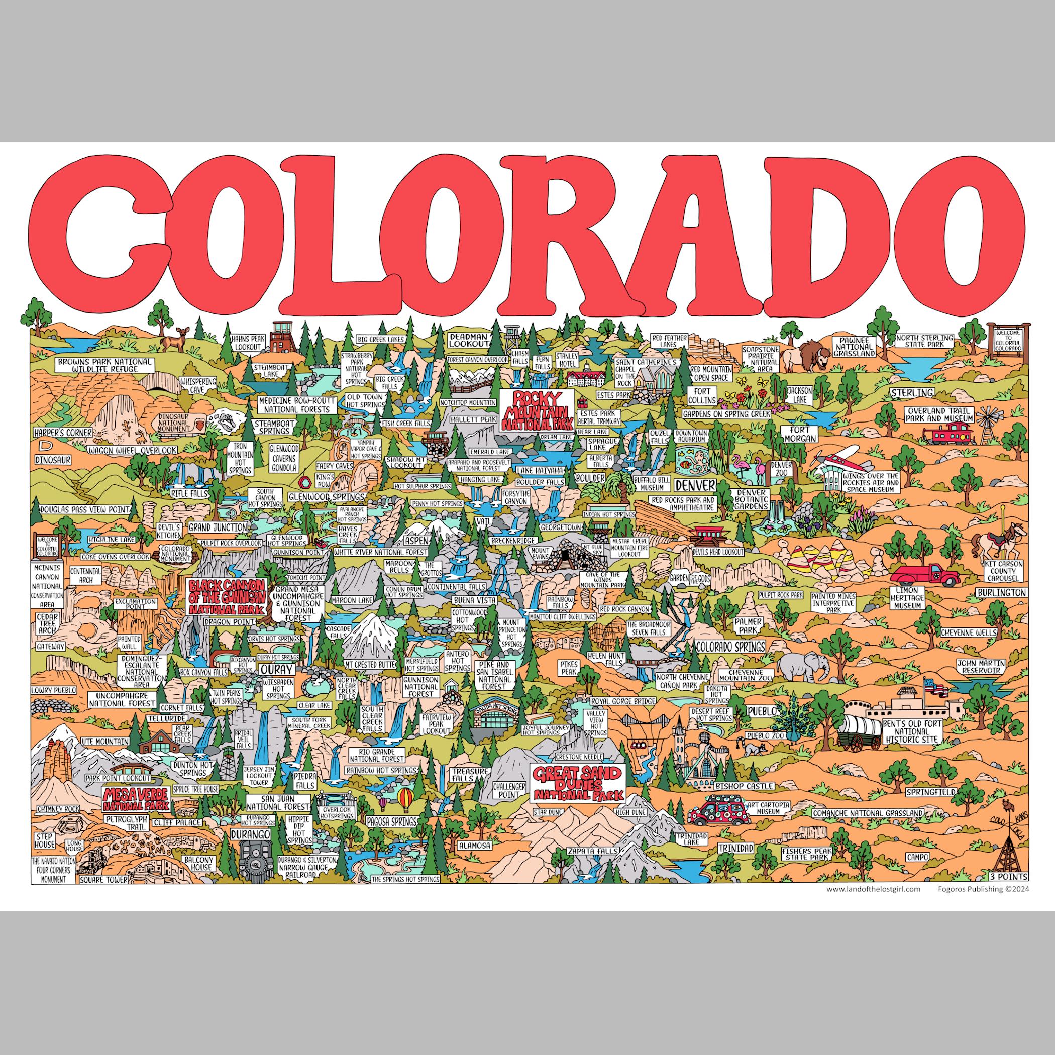Colorado Adventure Poster - 18" x 24" - Large
