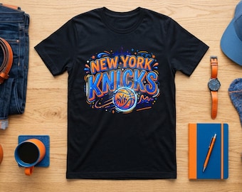 Maglietta NY Knicks, T-shirt da basket New York Knicks, Regalo per amanti del basket, Regalo per tifosi dei NY Knicks, Maglietta NY Forever, Maglietta Knicks in 5