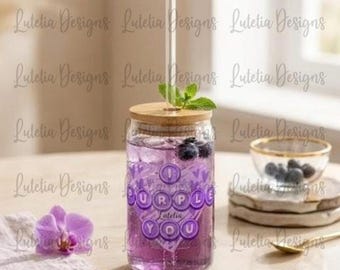 Bicchiere I Purple You, Tazza I Purple You, Bicchiere Kpop Cookie, Regalo per fan Kpop, Merchandising per fan Kpop, Regalo per fan Kpop, Bicchiere da 473 ml con cannuccia