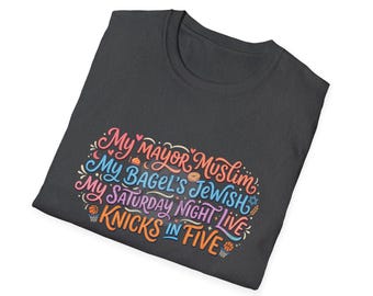 Knicks in 5, Knicks in cinque, My Mayor Muslim My Bagels Jewish T-Shirt, maglietta NY Knicks, maglietta Knicks, maglietta Knicks, maglietta NY Knicks