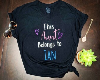 Camisa de tía, Camisa de tía personalizada, camiseta de tía, camiseta de tía personalizada, regalo de tía