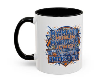 Knicks in cinque, Knicks in 5, Il mio sindaco musulmano, Tazza ebraica My Bagels, Tazza NY Knicks, Tazza Knicks, Tazza Knicks in 5, Tazza Knicks in cinque