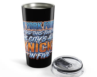 Knicks in 5, Knicks in cinque, finali NY Knicks, regalo per i tifosi dei NY Knicks, Il mio sindaco è musulmano, il mio bagel è ebreo / Tazza da viaggio per tifosi dei NY Knicks