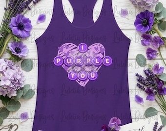 Maglietta I Purple You, Canotta I Purple You, Maglietta OT7, Maglietta K-pop carina, Maglietta per fan K-pop, Canotta per fan K-pop, Canotta da donna Ideal Racerback