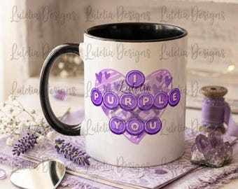 Tazza "I Purple You", Tazza "I Purple You", Tazza Kpop Cookie, Regalo per fan Kpop, Merchandising per fan Kpop, Regalo per fan Kpop