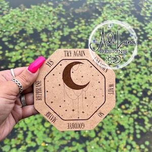 Pendulum Board Wooden Jeweled Moon / Alter Tools / Spirit Board