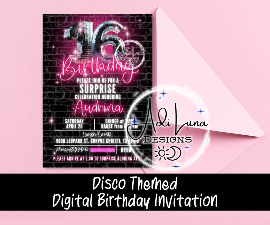 Disco Birthday Invitation / Printable PDF Invitation - Etsy