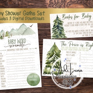Set de Baby Shower de Aventura / Set de Juego Digital para Baby Shower