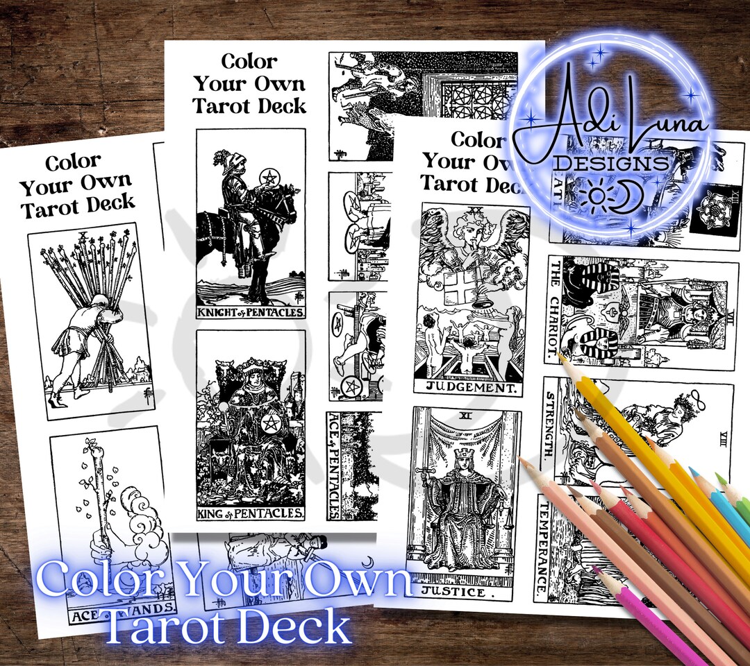 Color Your Own Tarot Deck All 78 Cards / Custom Tarot Deck for