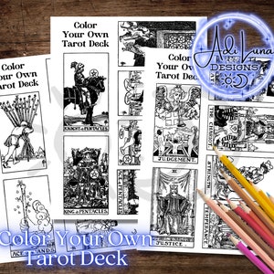 Colorea tu propia baraja de tarot - Las 78 cartas / Baraja de tarot personalizada para lecturas espirituales