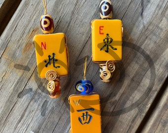 Mahjong necklace Jewelry / Antique Mahjong Necklace Pendant/Vintage Butterscotch Bakelite /Perfect Gift