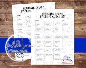 Ultimate Cruise Packing List / 2 Page Instant Download / PDF Cruise Packing List