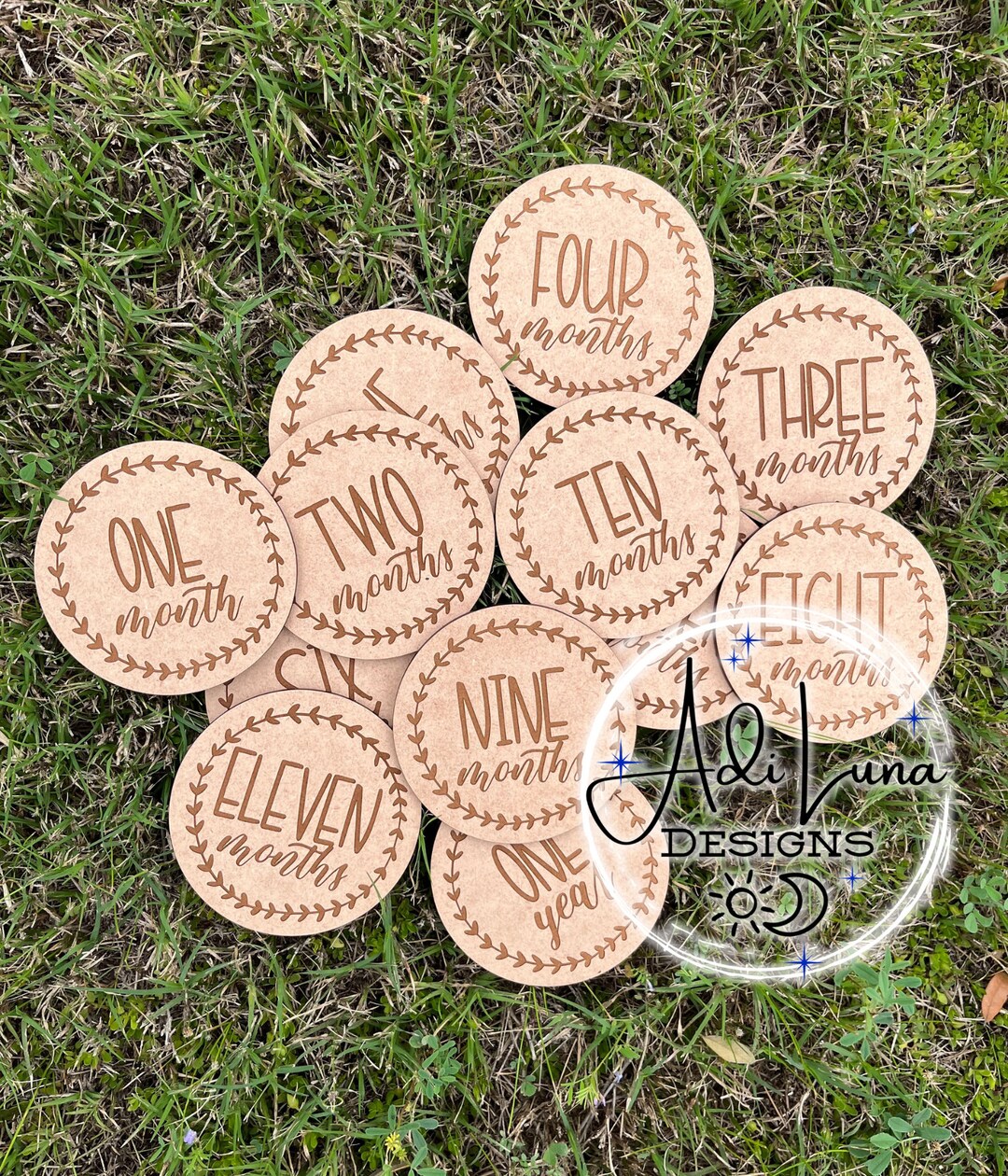 Wooden Baby Milestone Discs: Monthly Photo Props - Etsy