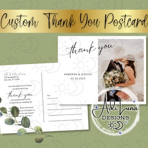 Personalisierte Dankeschön-Postkarte für Hochzeiten, Brautpartys, Geburtstage & mehr / Printable PDF