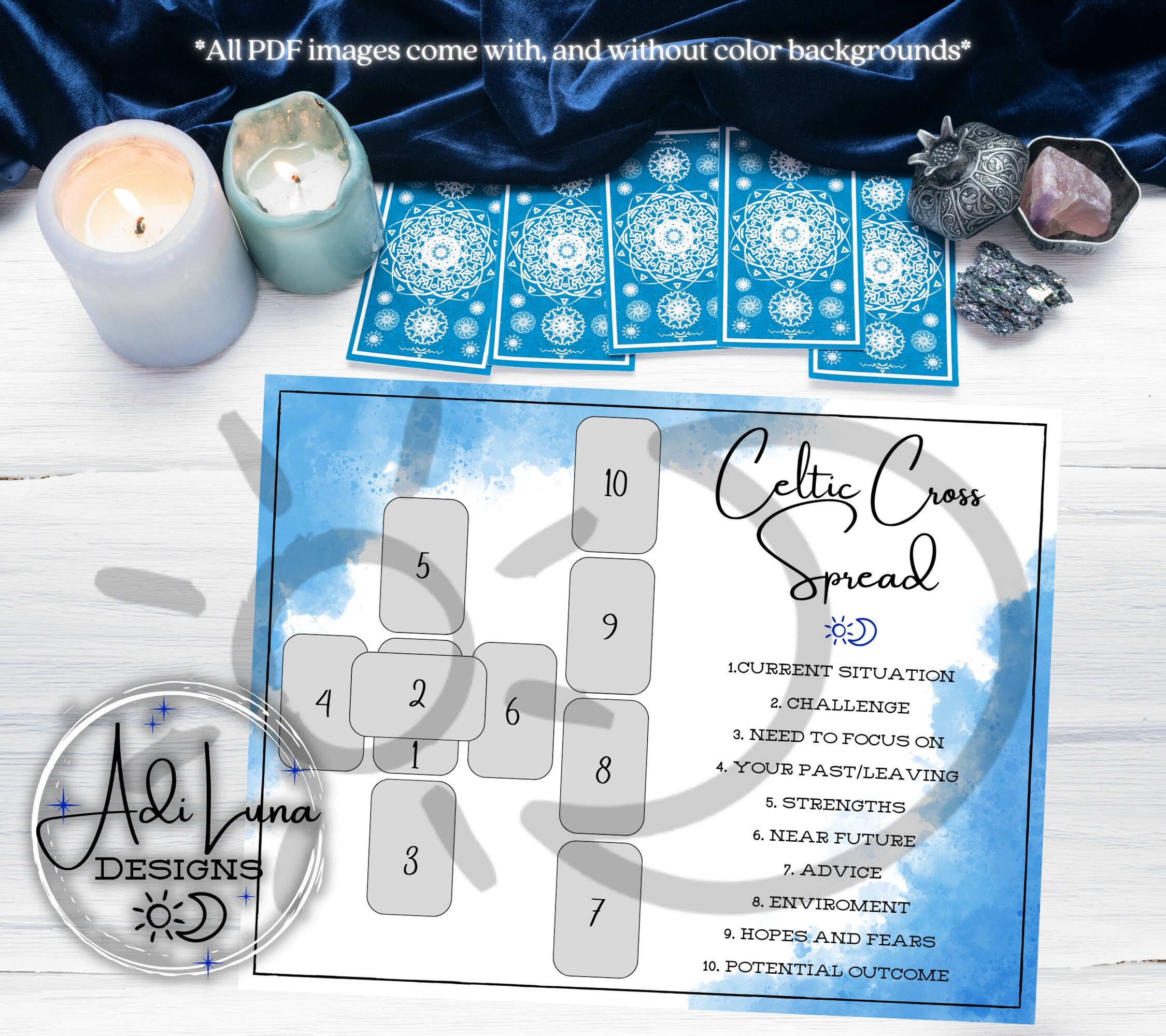 Tarot/celtic Cross Spread / Tarot Card Beginners Guide / Digital
