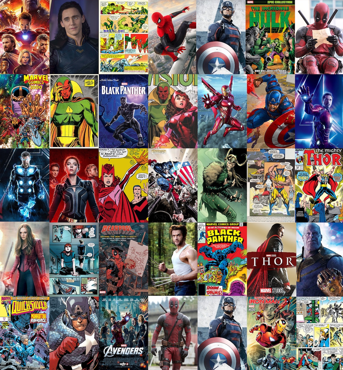 Marvel Wall Collage Kit DIGITAL DOWNLOAD set of 85 images Etsy España