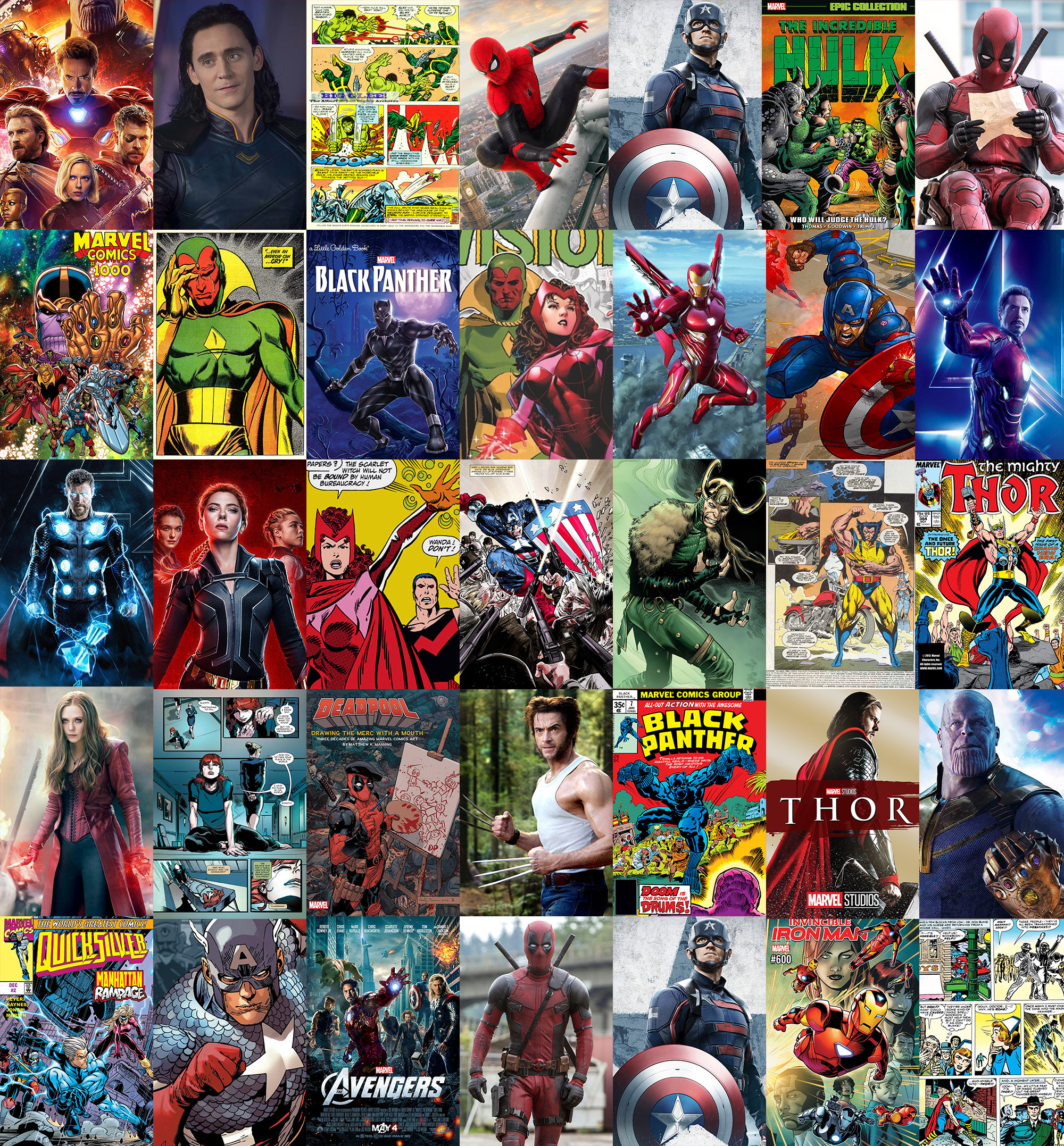 Marvel Wall Collage Kit DIGITAL DOWNLOAD Set of 85 Images Etsy