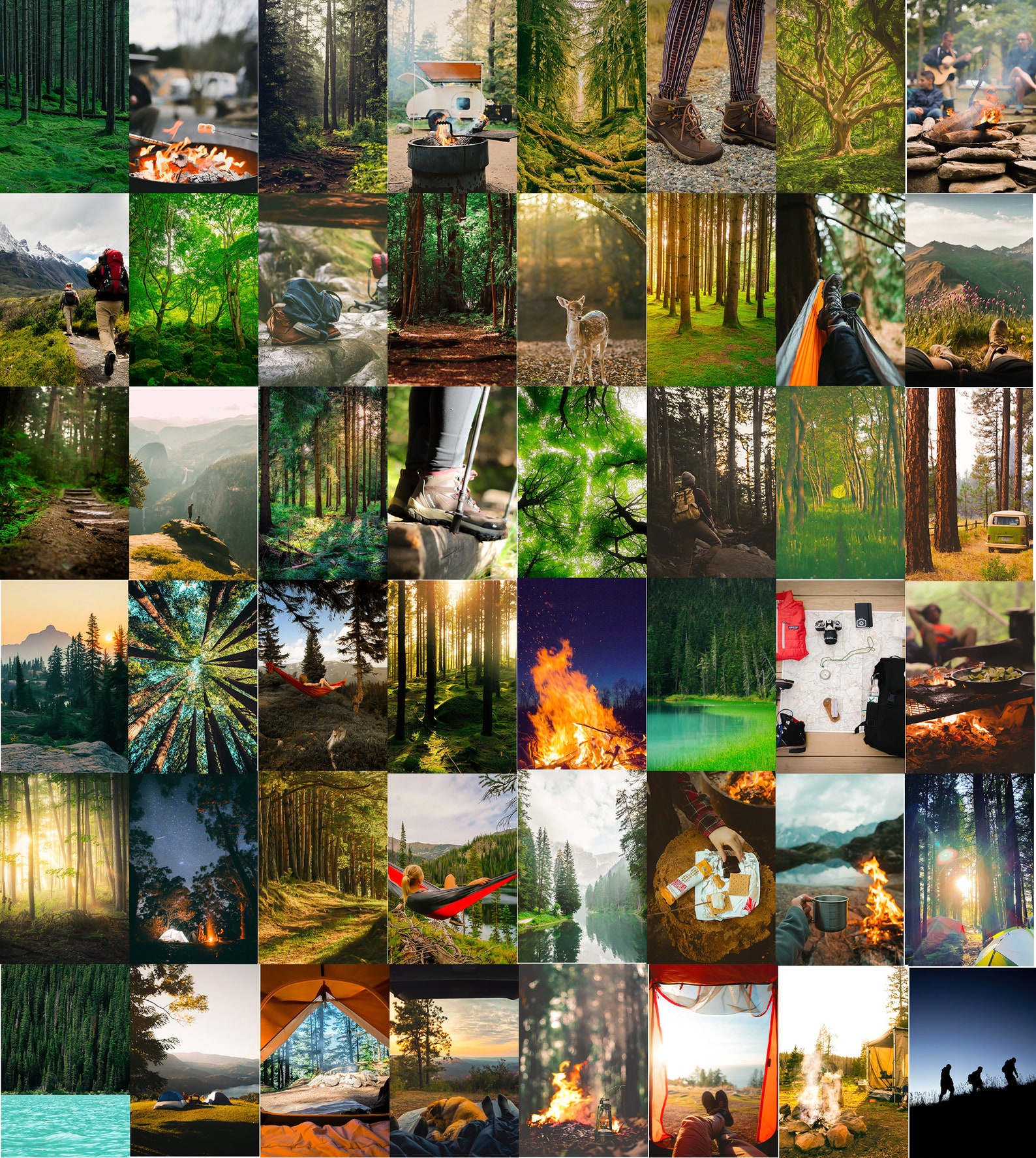 Forest Hiking Wall Collage digital download 48 pcs Etsy