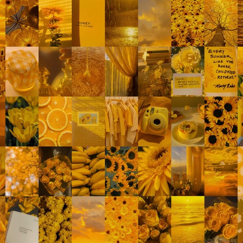 Boujee Aesthetic Wall Collage Kit Yellow - Etsy