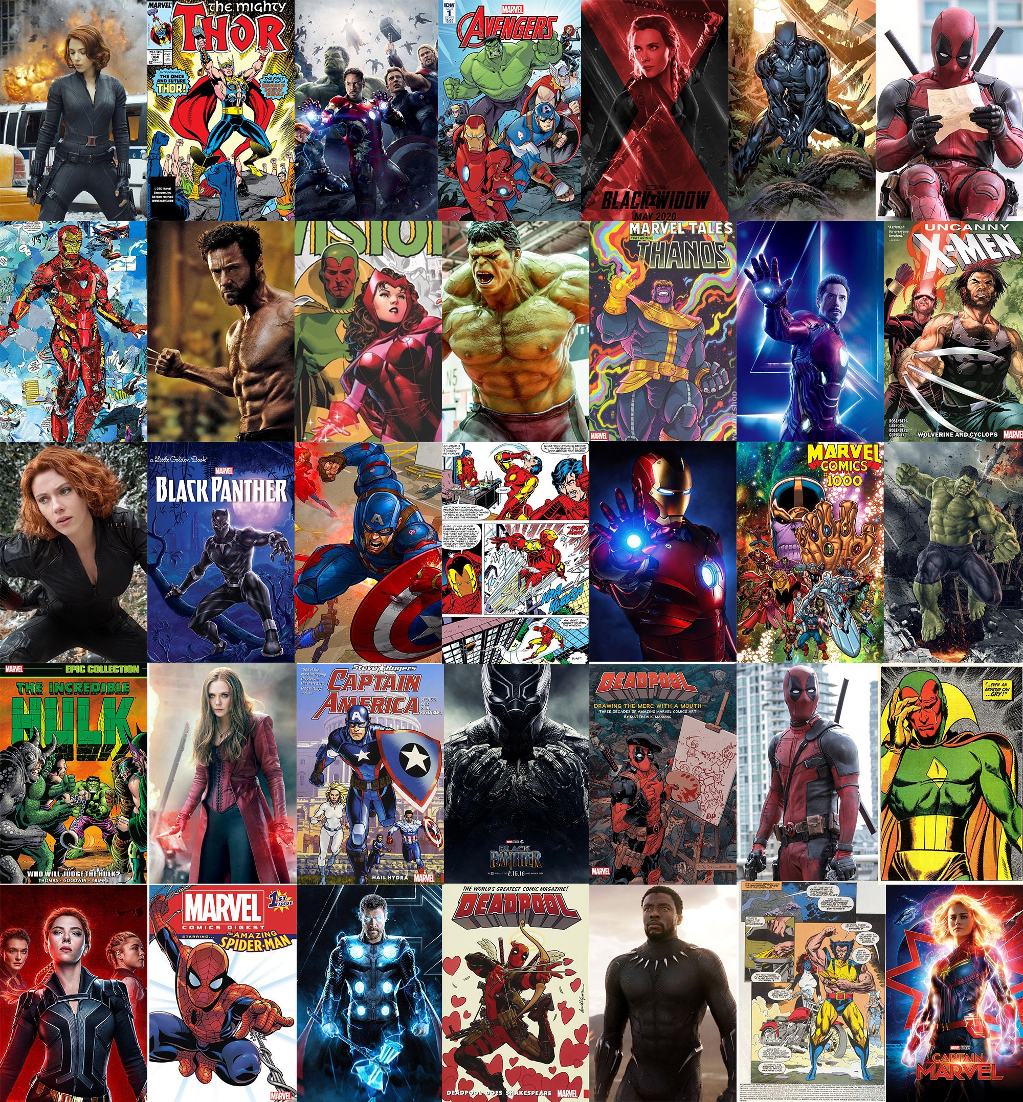 Marvel Wall Collage Kit DIGITAL DOWNLOAD Set of 85 Images - Etsy ...