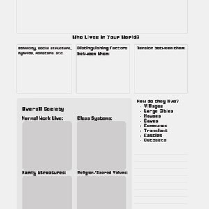 Fiction Writers World Building Template for Science Fiction and Fantasy ...