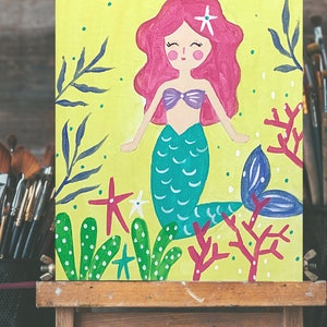 Easy Step by Step Mermaid Painting Lesson, Painting Tutorial Digital Download, Detailed Mermaid Painting Printable Instruction image 6