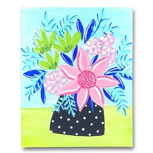 Easy Step by Step Painting Lesson, Painting Tutorial Digital Download, Detailed Flower Painting Printable Instruction