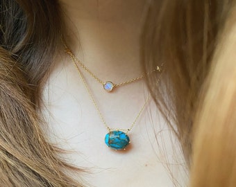 Erin | Copper Turquoise Necklace in Gold Vermeil