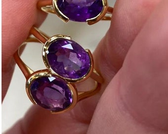 Bridget | Amethyst Ring in Gold Vermeil