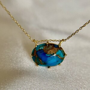 Erin Copper Turquoise Necklace in Gold Vermeil image 3