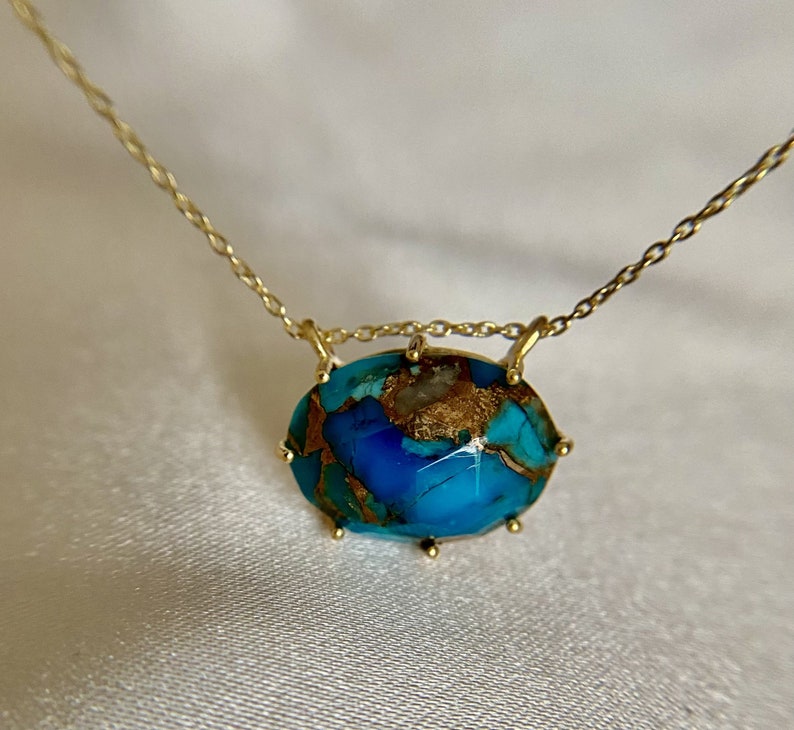 Erin Copper Turquoise Necklace in Gold Vermeil image 3