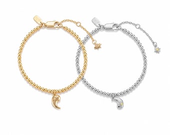 Yin Yang Friendship Bracelets, Sun Moon Best Friend Bracelet Set, Matching BFF Jewellery, Waterproof Gold & Silver Bracelet