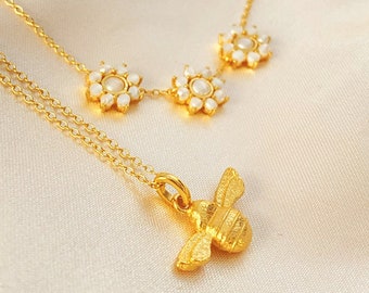 Bob the Bee | Charity Necklace in Gold Vermeil | Save the Bumblebee | Gifts for her | Birthday | Anniversary | Manchester | Worker Bee