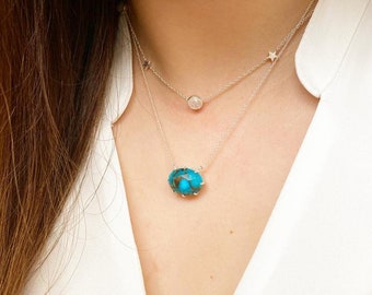 Erin | Copper Turquoise Necklace in Sterling Silver