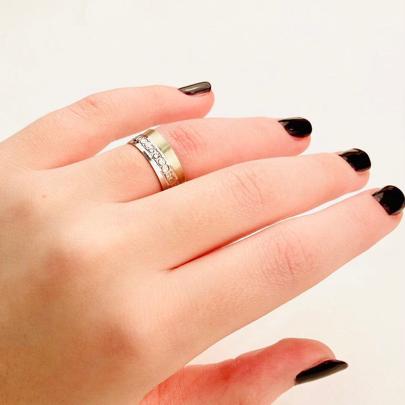 luna jewelry Wedding Rings Statement Ring Couple Rings Set of 2 Anniversary Gift for Her