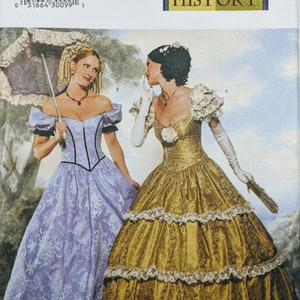 Butterick Pattern 6195 Historic American Civil War Era Woman&#39;s Fancy Dress