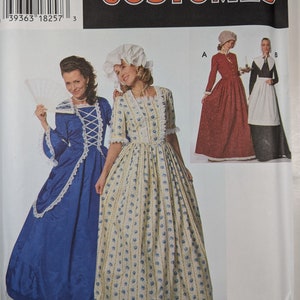 Simplicity 9713 Misses Puritan, Colonial-Revolutionary Era, Centennial  Dress, Bonnet, Cap, Apron, and Detachable Collar