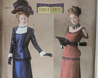 Butterick Pattern  4212 Late Victorian Misses' Dress with Day and Evening Wear views & Jacket